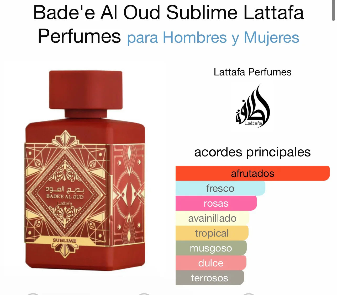 Lattafa Bade'e Al Oud Sublime - Eau de Parfum 3.4 oz
