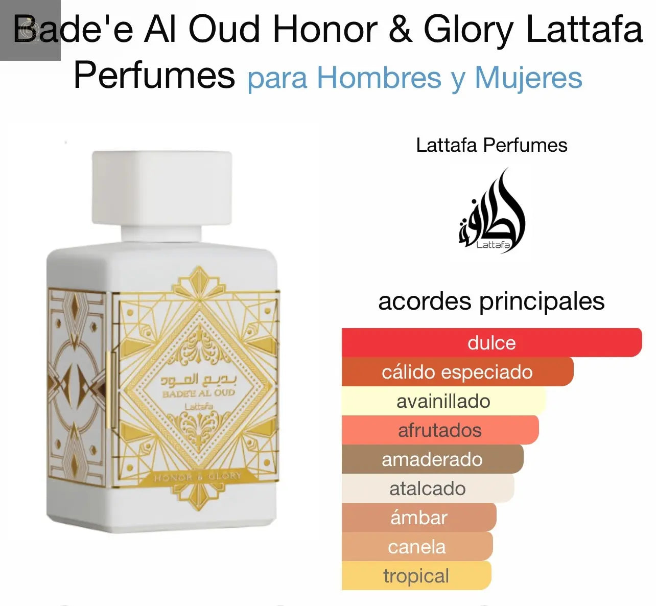 Lattafa Bade'e Al Oud Honor & Glory 3.4 oz