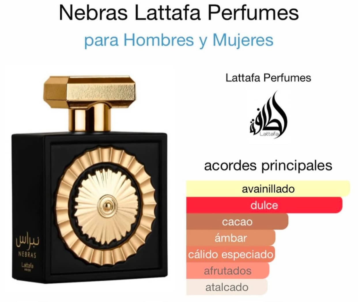 Lattafa Nebras para Eau de Parfum Spray unisex, 3.4 onzas
